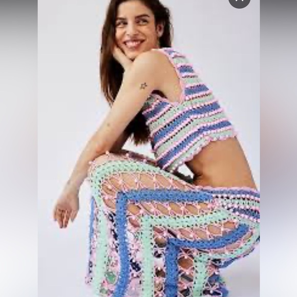 CeliaB Dresses & Skirts - CeliaB Gaia Argento Colorful Crochet Two-Piece Set
